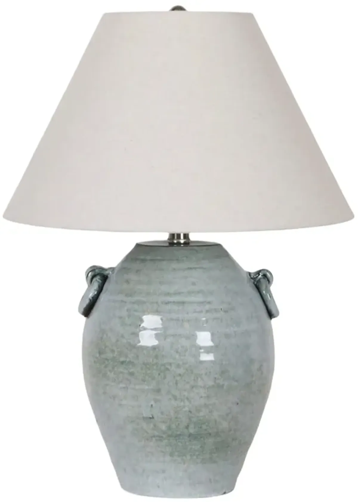 24" Jug Table Lamp With Handles Tapered Shade,blue