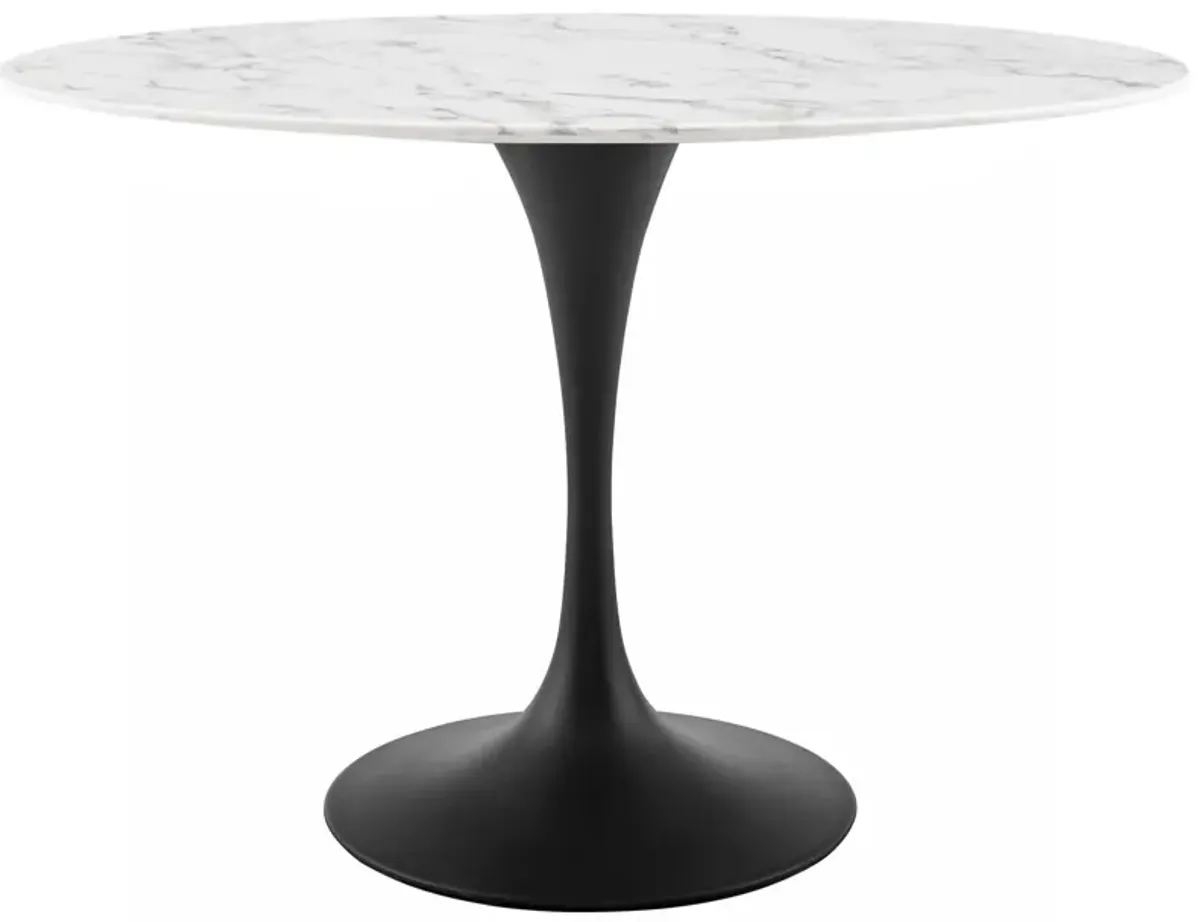 Lippa 48" Oval Artificial Marble Dining Table