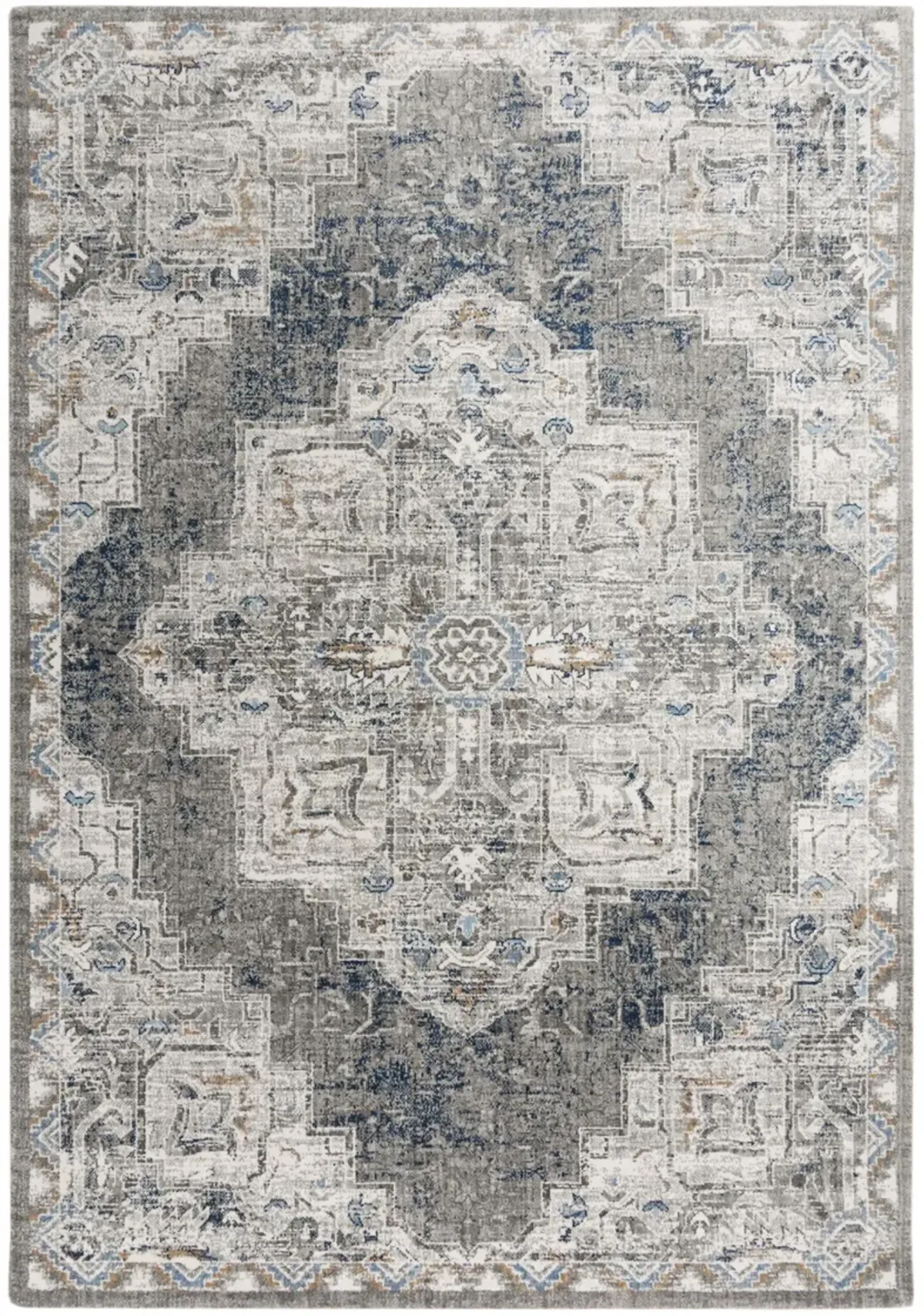 Anatolia Dk.Gray Medallion Recycled Polyester 5'2" x 7'9" Rectangle Rug