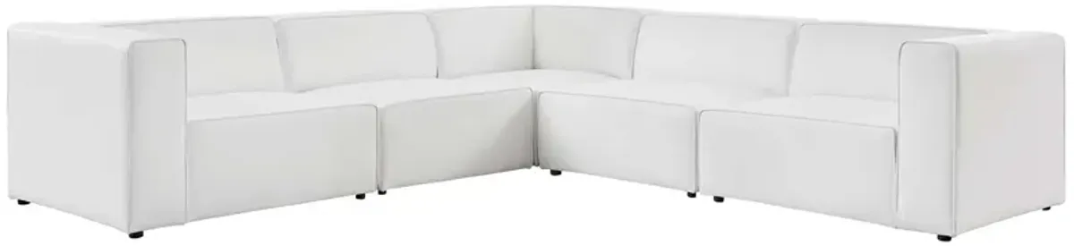 Mingle Vegan Leather 5-Piece Sectional Sofa