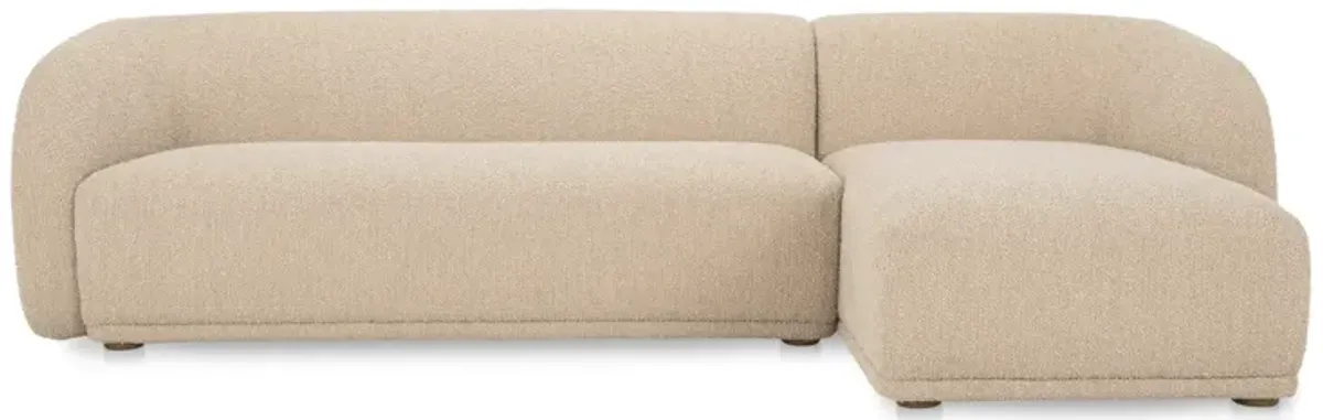 Faye Right Sectional Beige Boucle