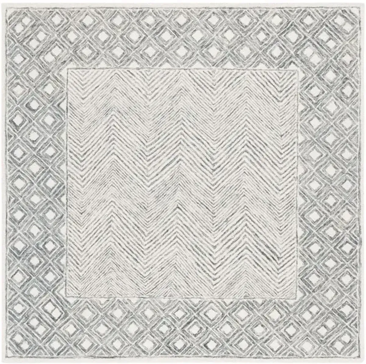 EBONY 801 Grey  6' X 6' Square Square Rug