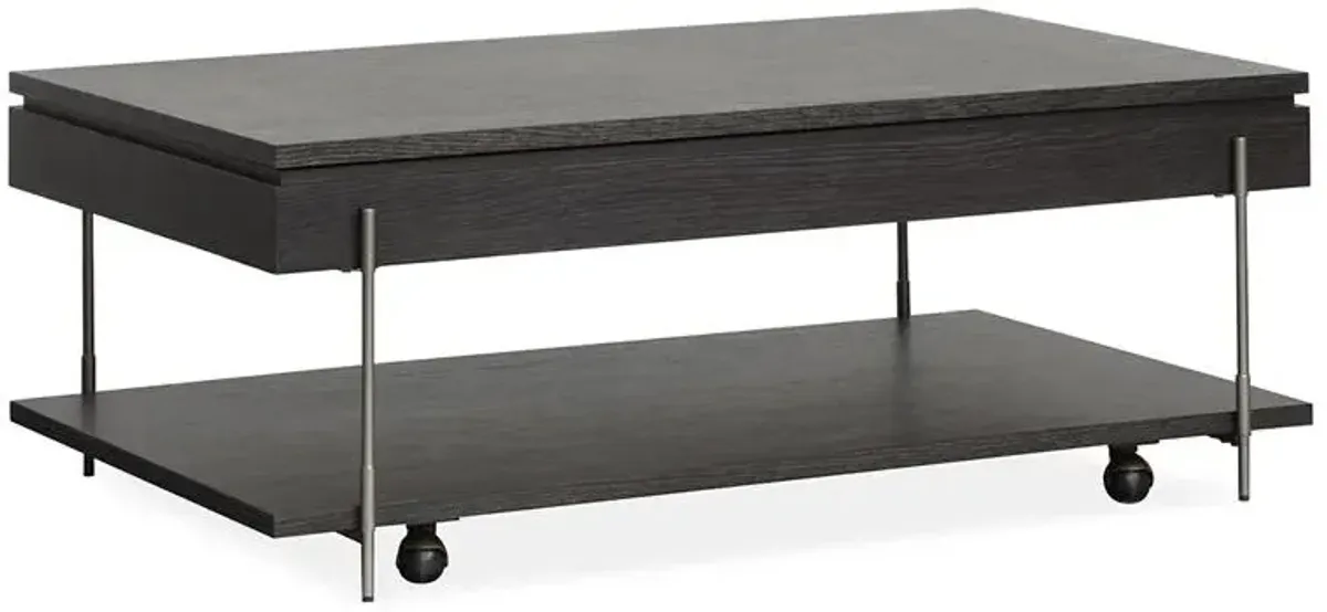 Lift Top Storage Cocktail Table w/Casters