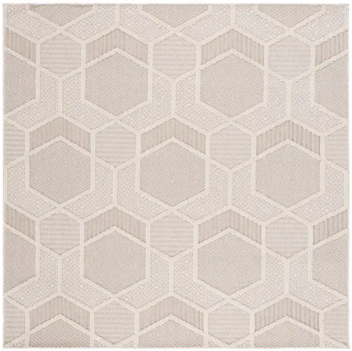 GLOBAL 406 Beige 6'-7' X 6'-7' Square Square Rug