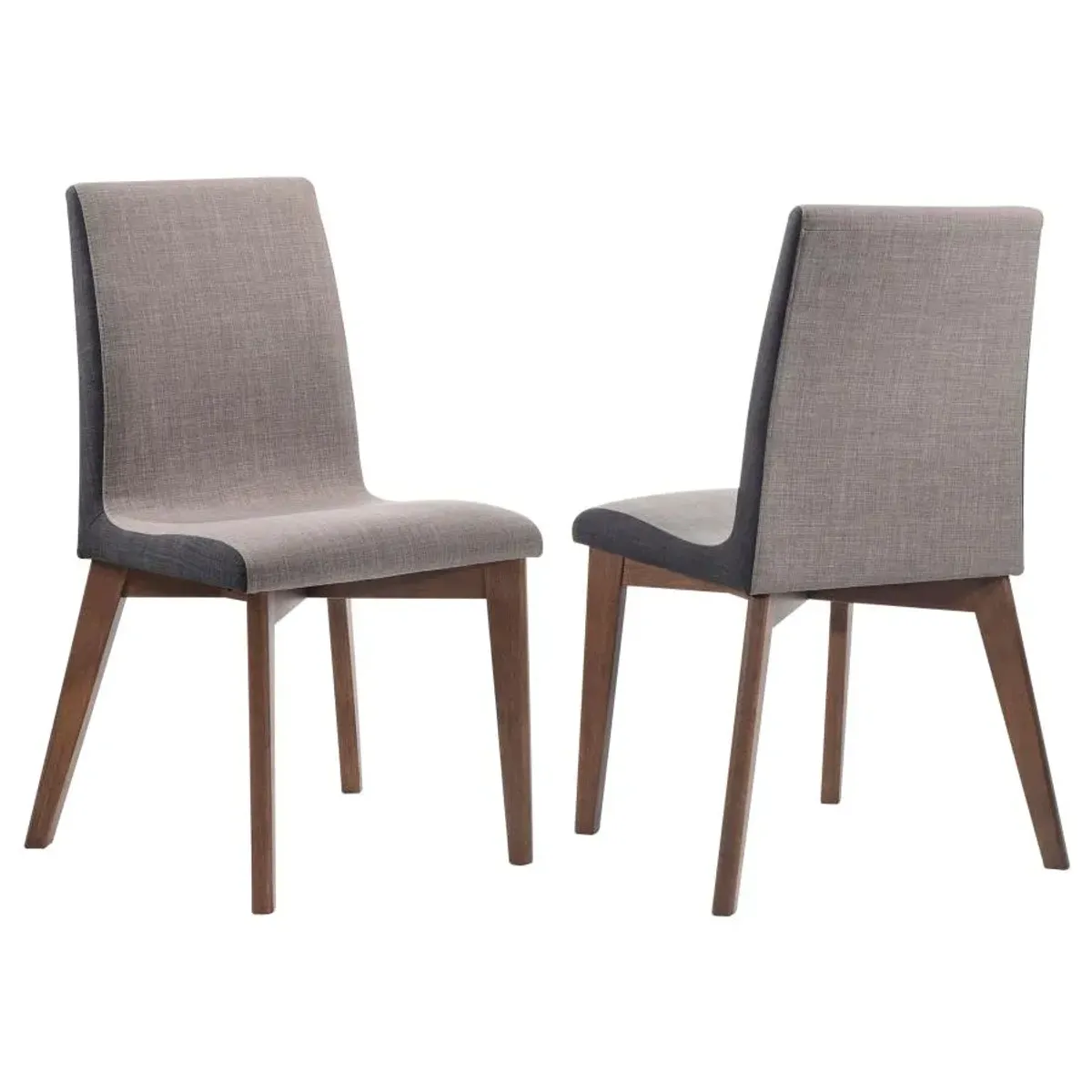 Adelina Upholstered Side Chairs Grey And Natural Walnut (Set of 2)