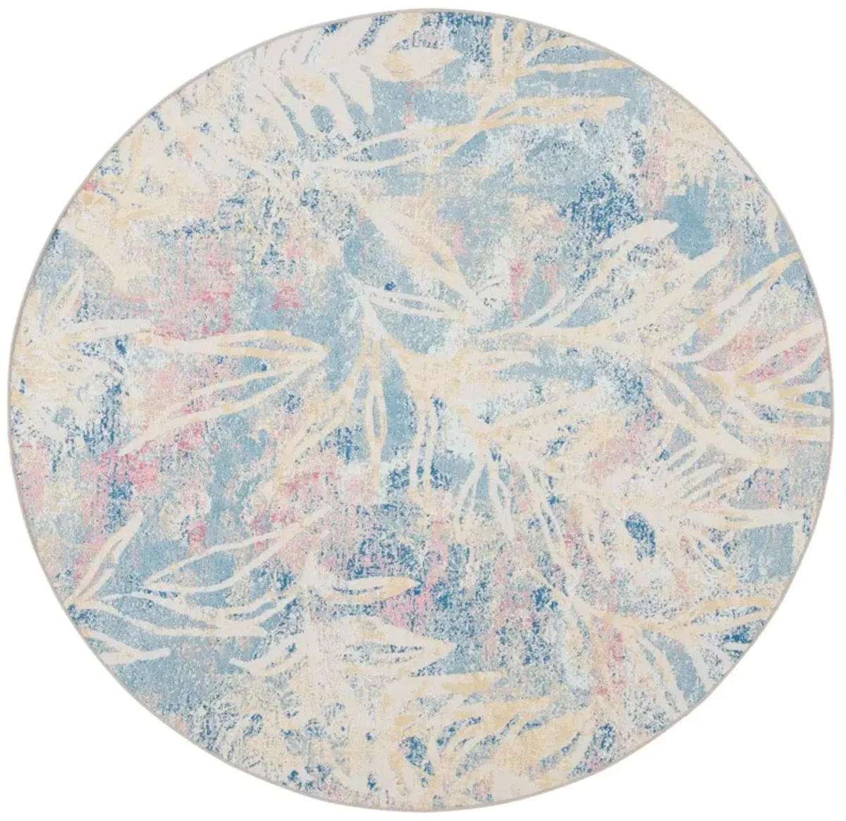 BARBADOS 512 Blue 6'-6' X 6'-6' Round Round Rug