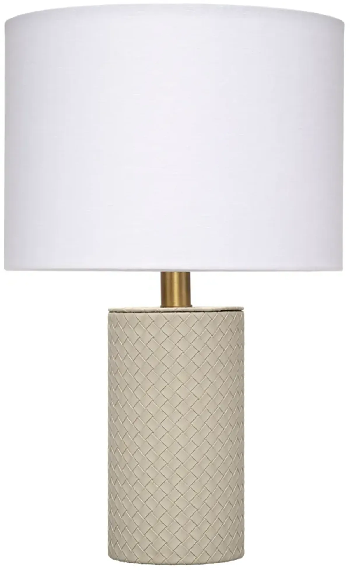 Roman Leather Table Lamp with Linen Shade, Grey