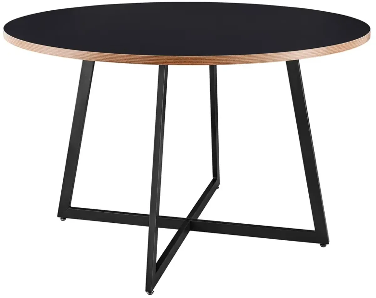 Courtdale Kd 48" Round Dining Table, Black(assembly Required)
