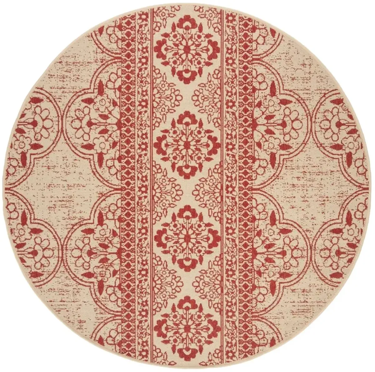 BEACH HOUSE 174 Red 4' X 4' Round Round Rug