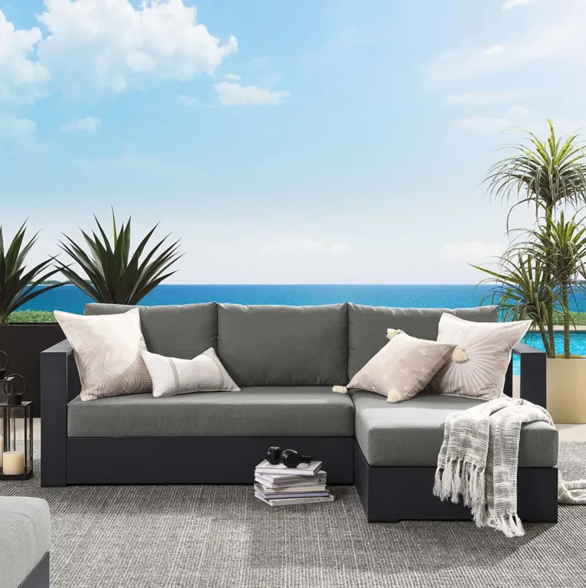 Tahoe 2-Piece Outdoor Right-Facing Chaise Sectional Sofa Set