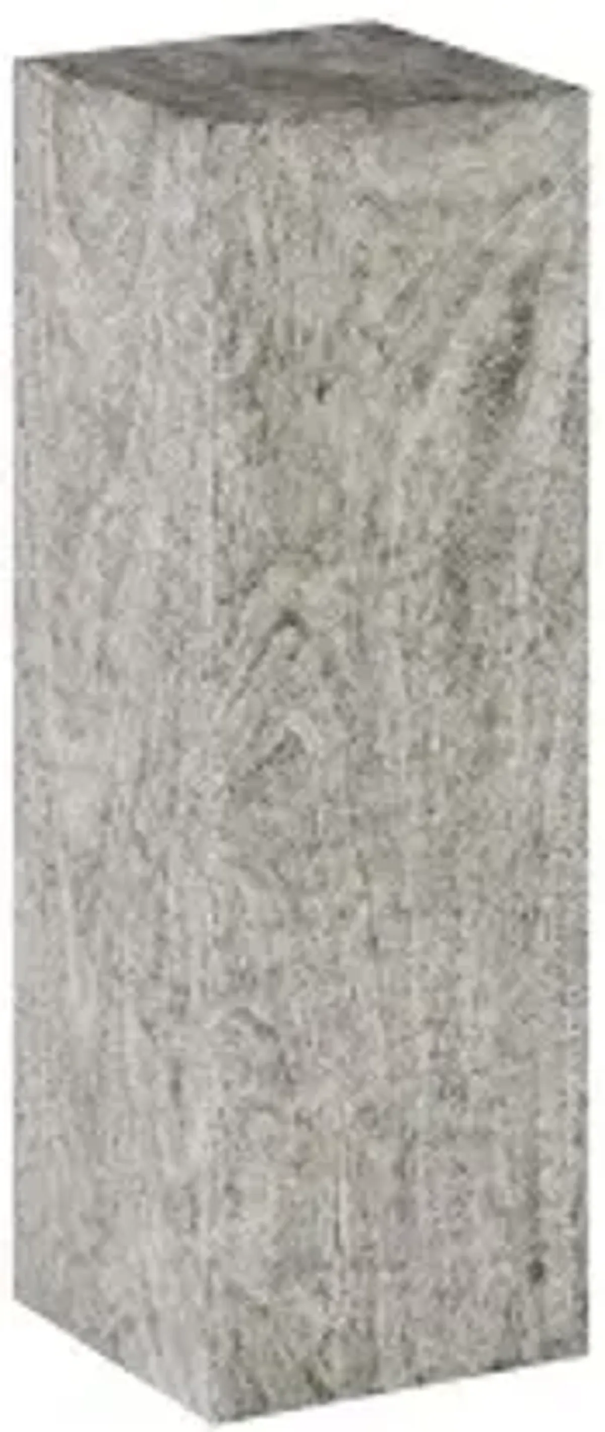 origins pedestal, large, mitered chamcha wood, gray stone finish