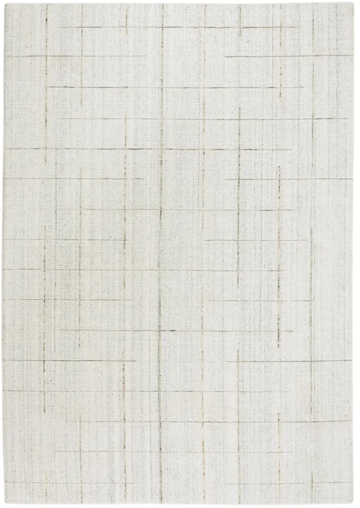 Kiki Ivory Solid/Tone on Tone  Wool 7'6" x 9'6" rectangle Rug