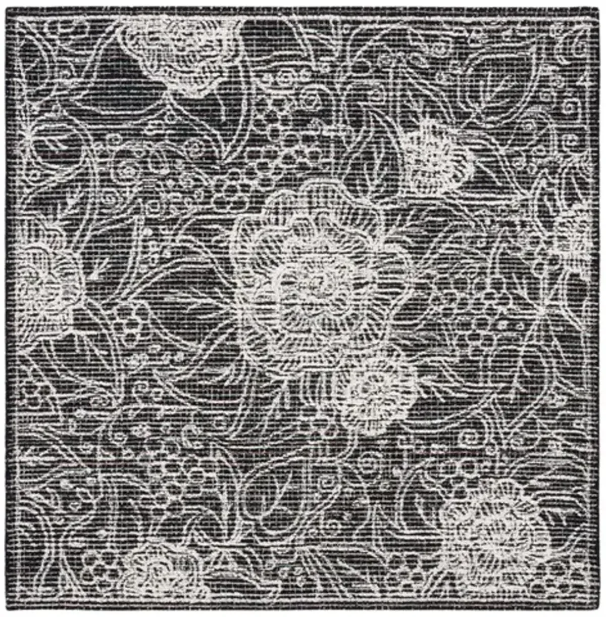 EBONY 114 Black  6' X 6' Square Square Rug