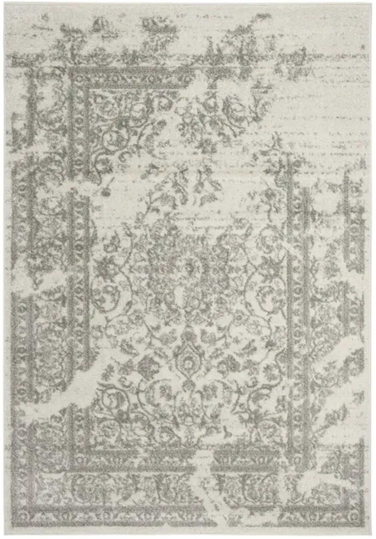Adirondack Contemporary Ivory / Silver 2'-6" X 6' Powerloomed Rug