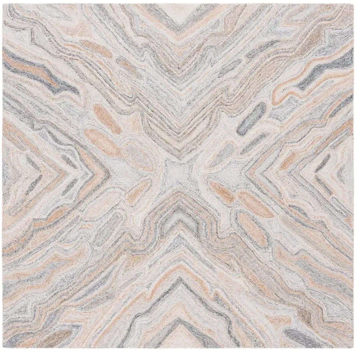 ABSTRACT Hand Tufted 6' x 6' Square area rug