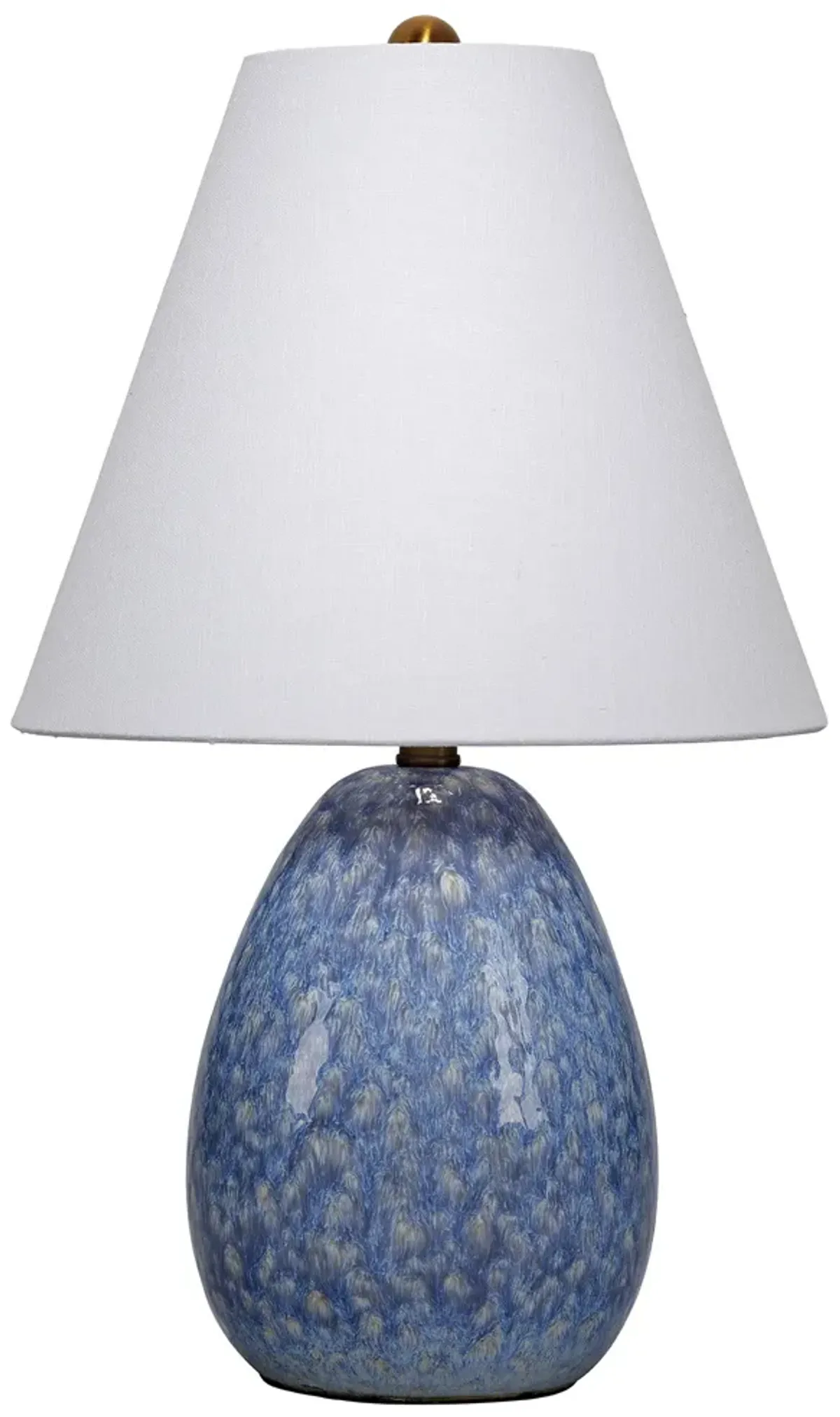 Raindrop Ceramic Table Lamp with Linen Shade, Blue