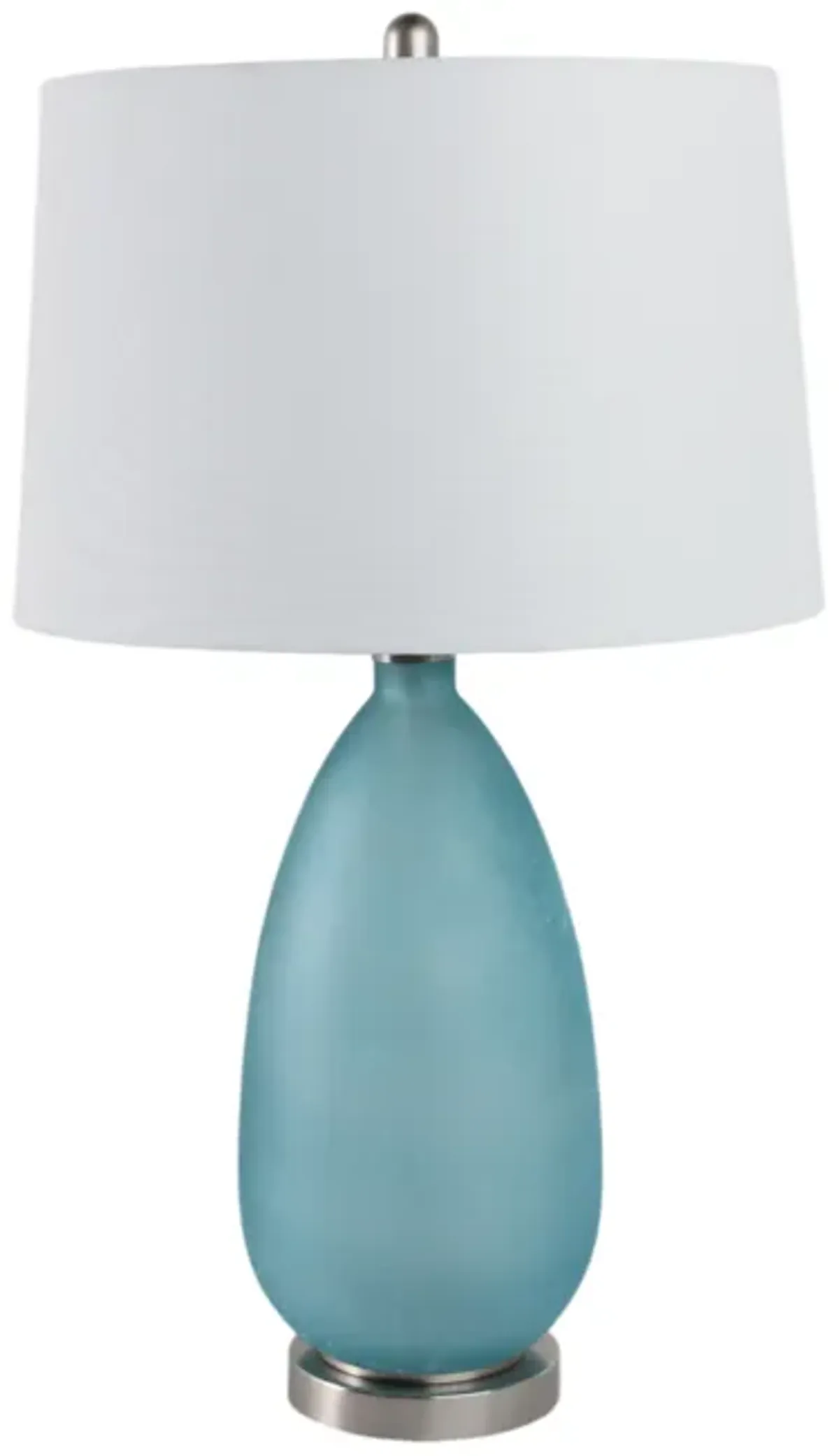 29x17" Frosted Glass Table Lamp, Blue