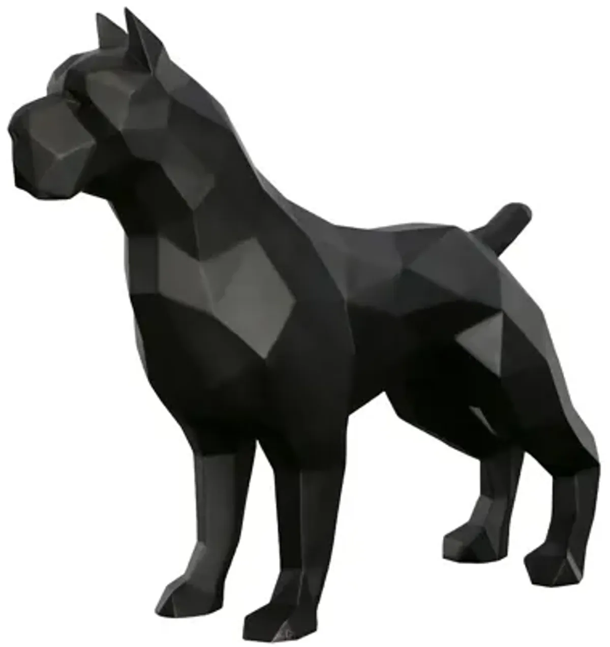 Pitbull Facet Sculpture, Matte Black