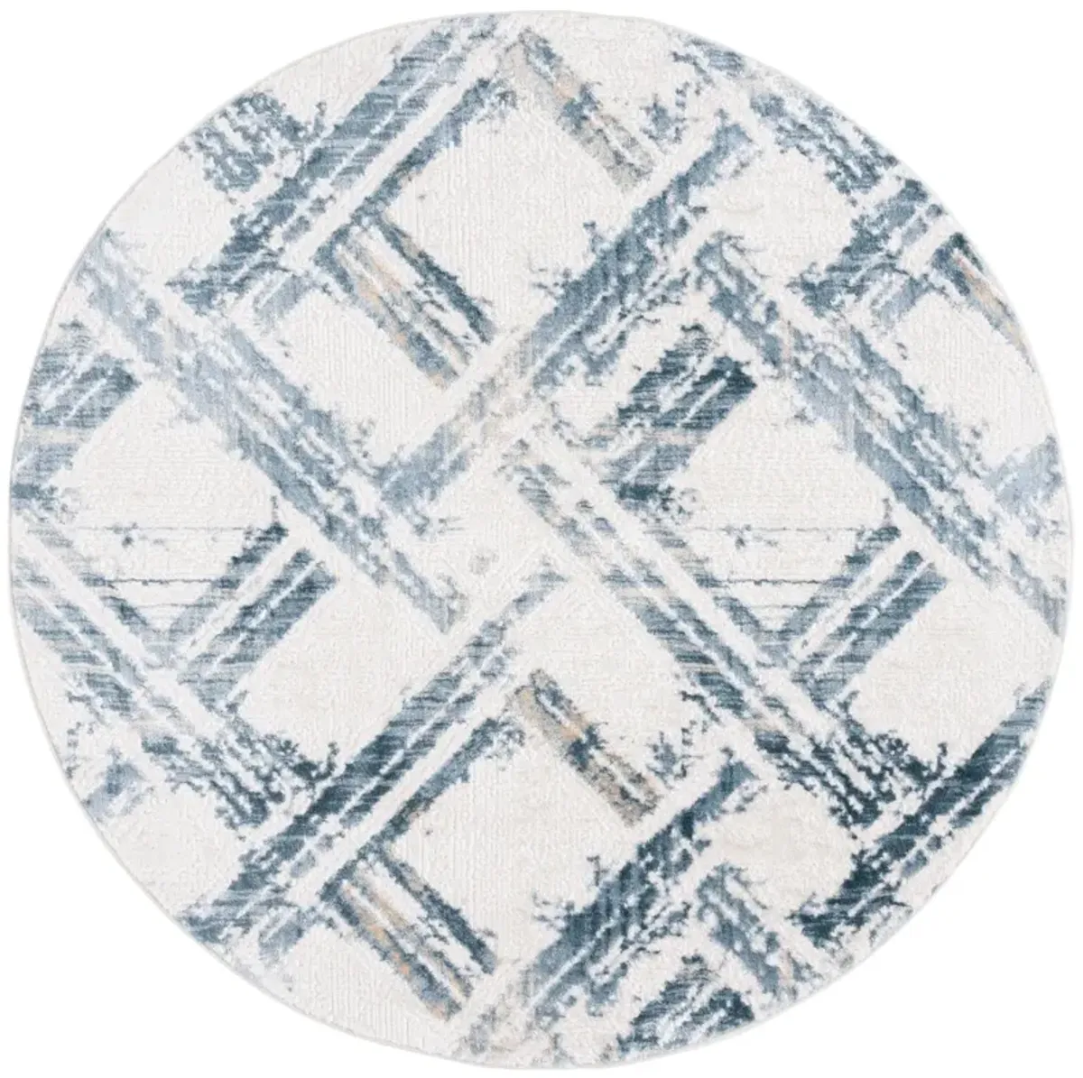 KINGSTON 108 BLUE  6'-7' x 6'-7' Round Round Rug