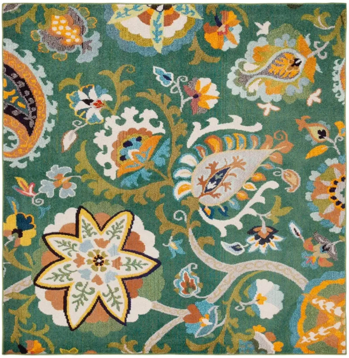 MONACO 229 GREEN  6'-7' x 6'-7' Square Square Rug