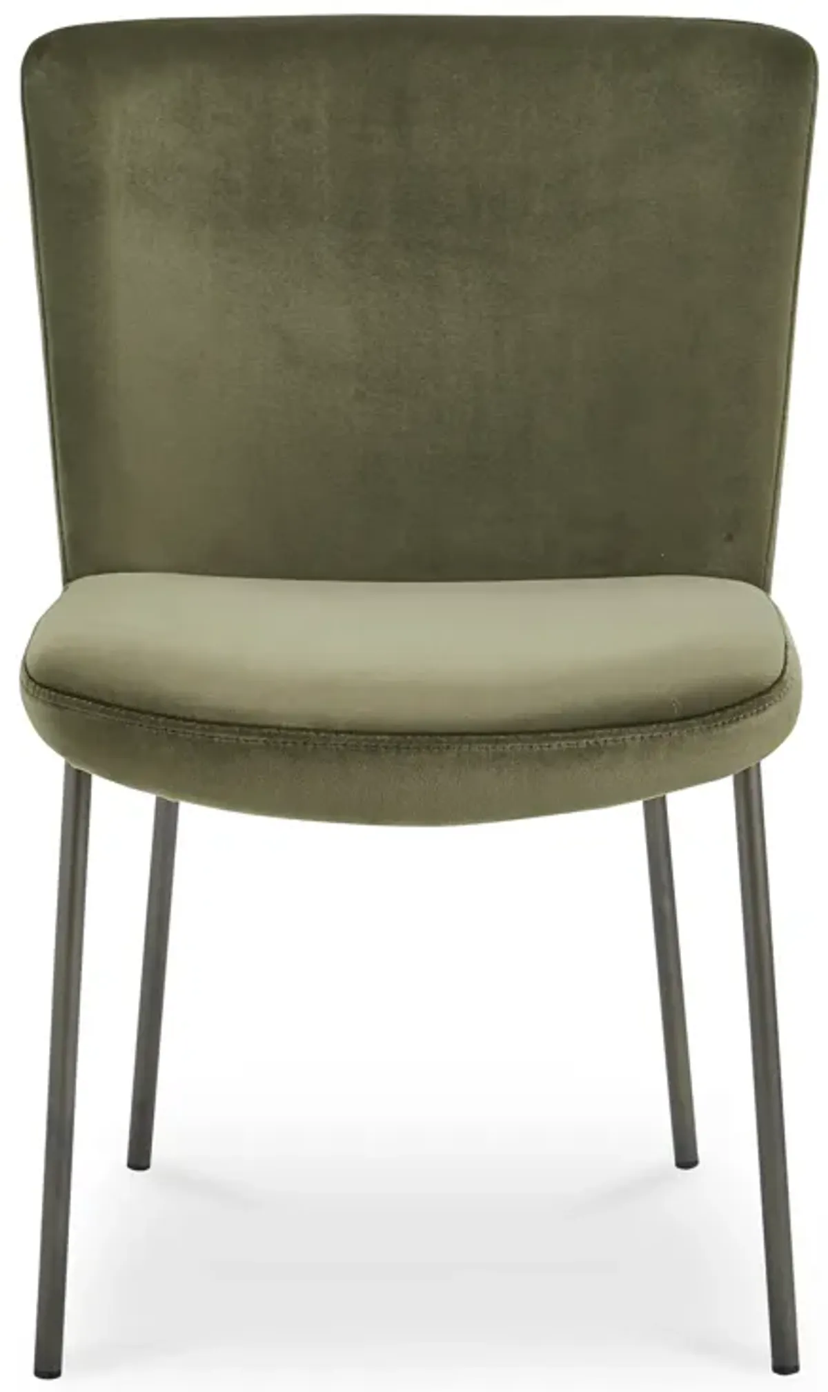 Early Dining Chair Faux Green Mohair-Set Of Two
