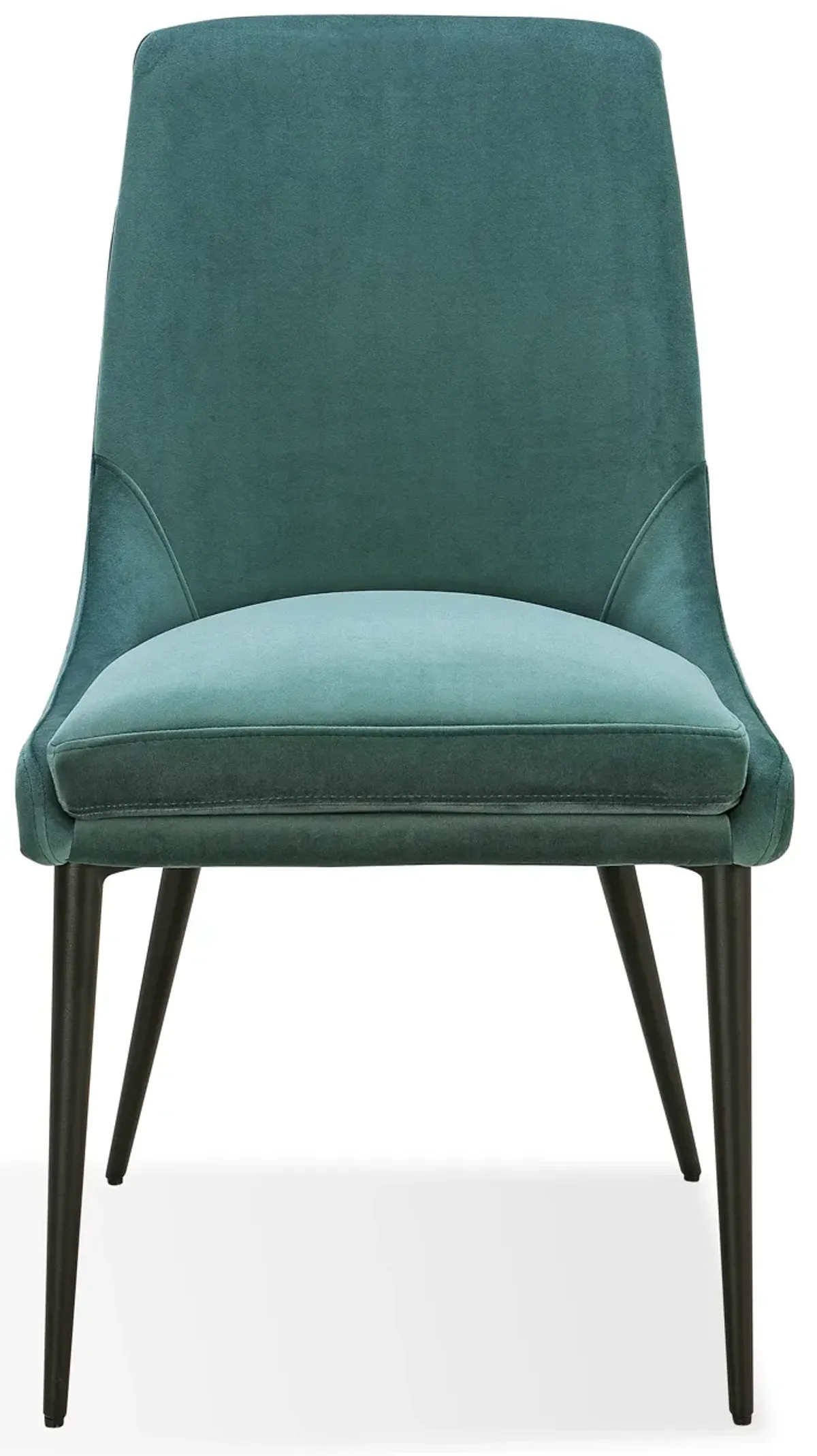 Winston Upholstered Metal Leg Dining Chair in Smoked Green and Black - Set of 2