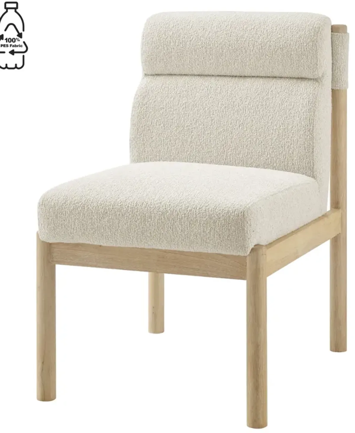 Micah Boucle Dining Side Chair NWO Frame, Palladian Beige 