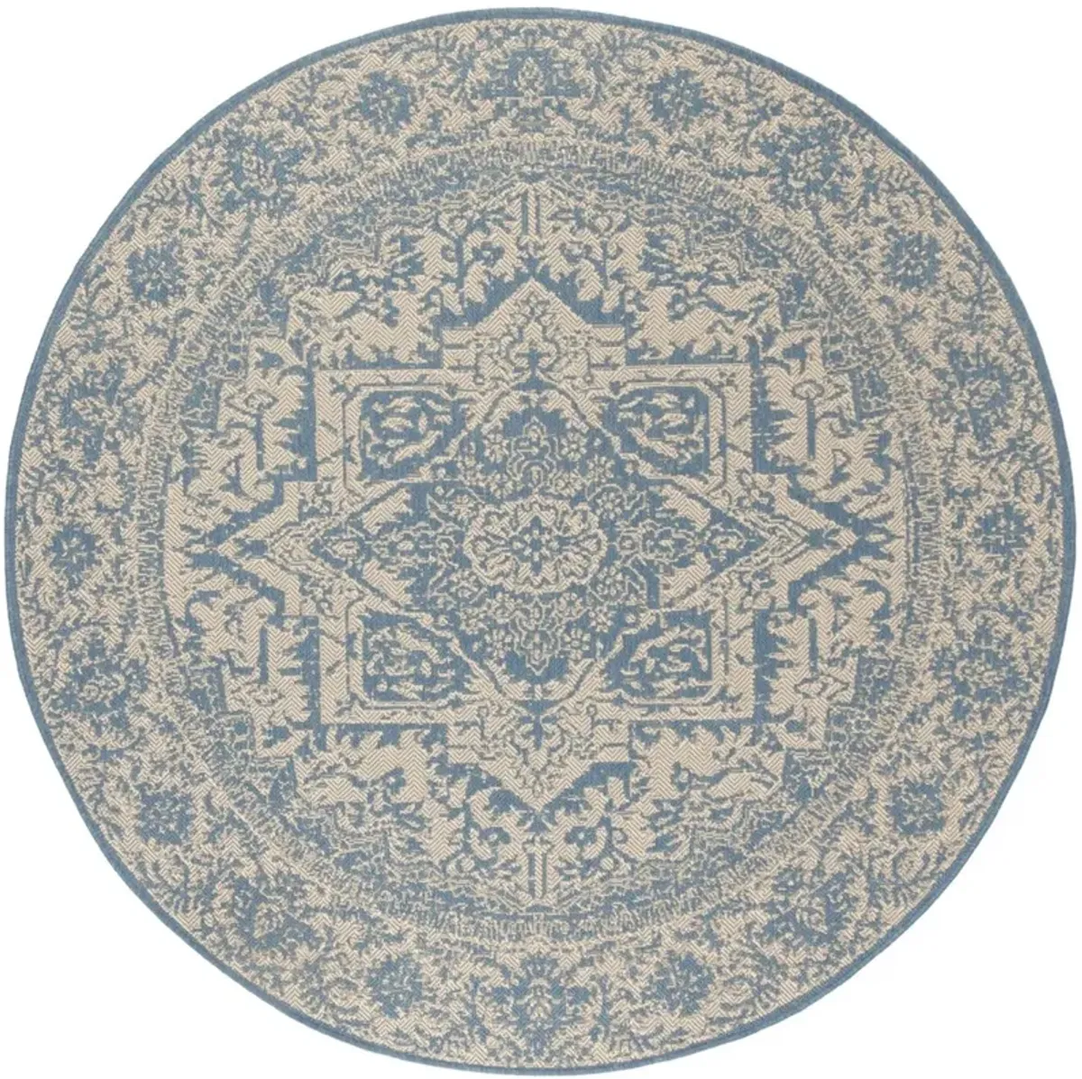 BEACH HOUSE 139 Blue 4' X 4' Round Round Rug