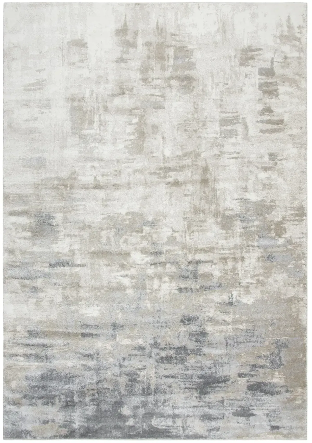 Encore Beige Abstract Polypropylene 5'2" x 7'3" Rectangle Rug