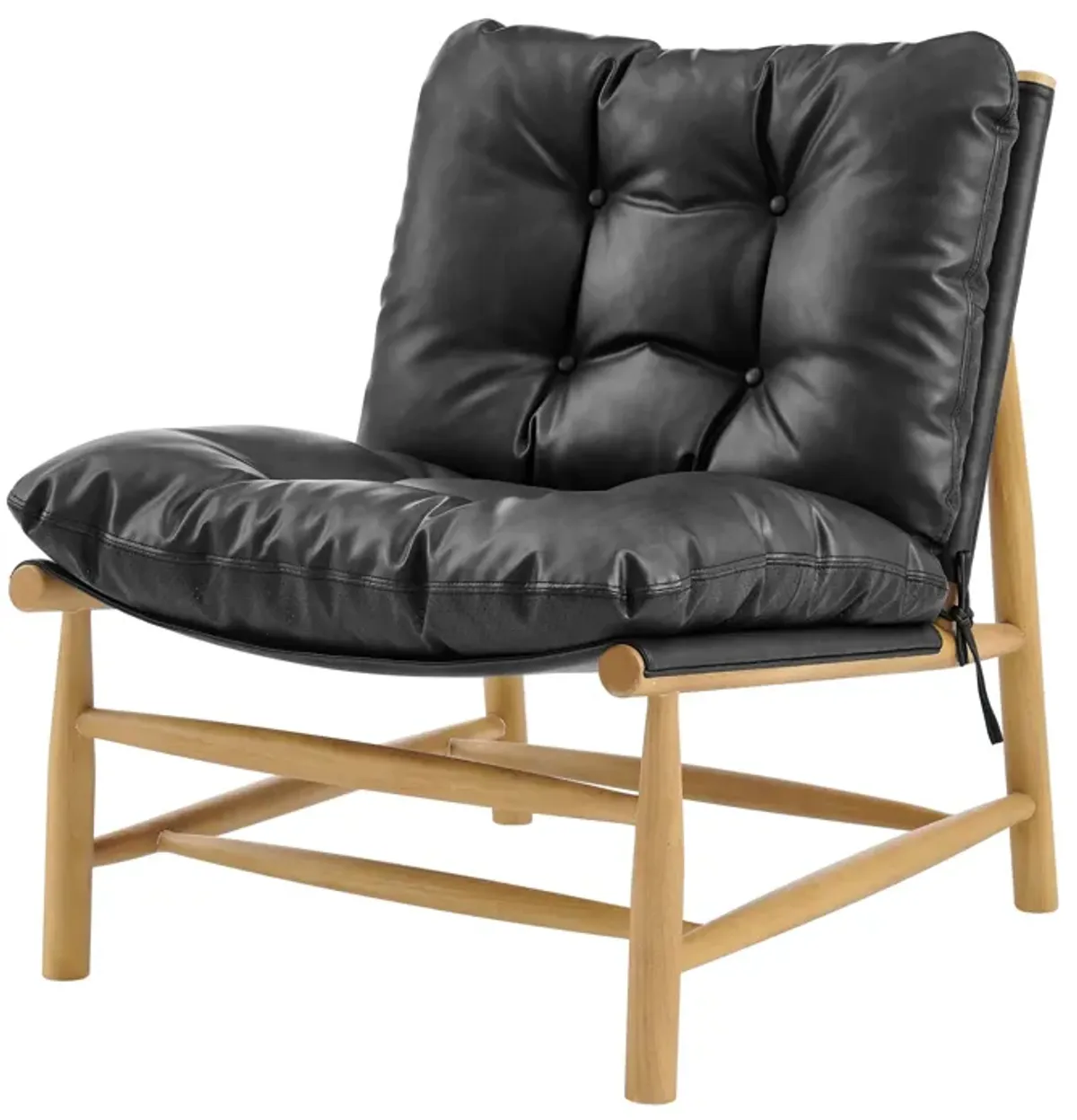 Oswald PU Tufted Accent Chair, Casa Black 