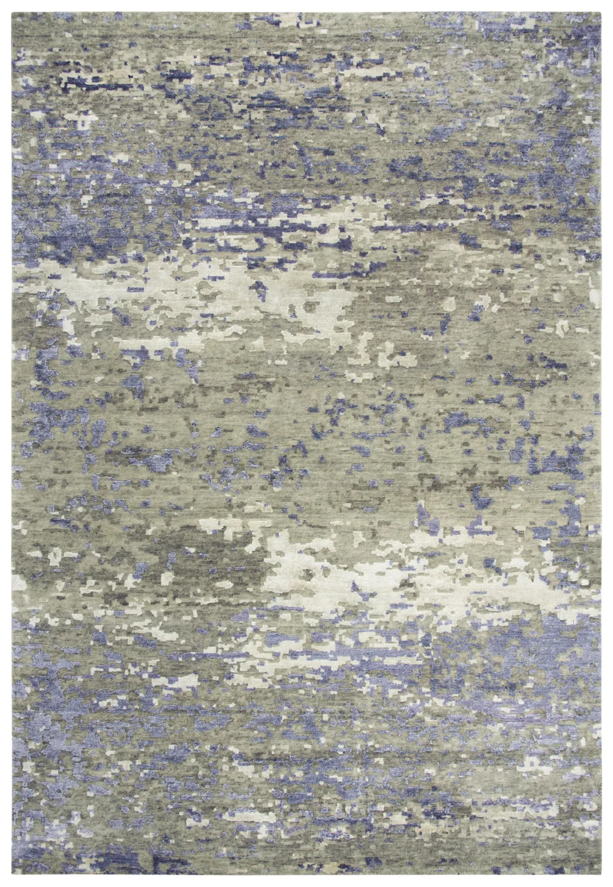 Finesse Brown/Beige Abstract Hand Spun New Zealand Wool/Tencel 2' x 3'  Rectangle Rug