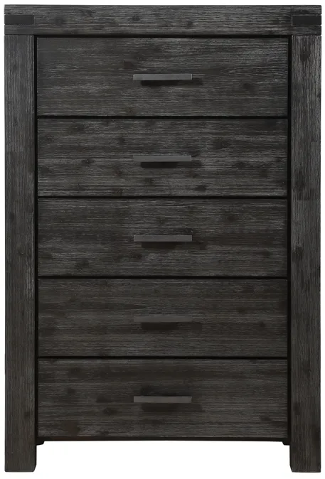 Meadow Five Drawer Solid Wood Chest In Graphite (2024)