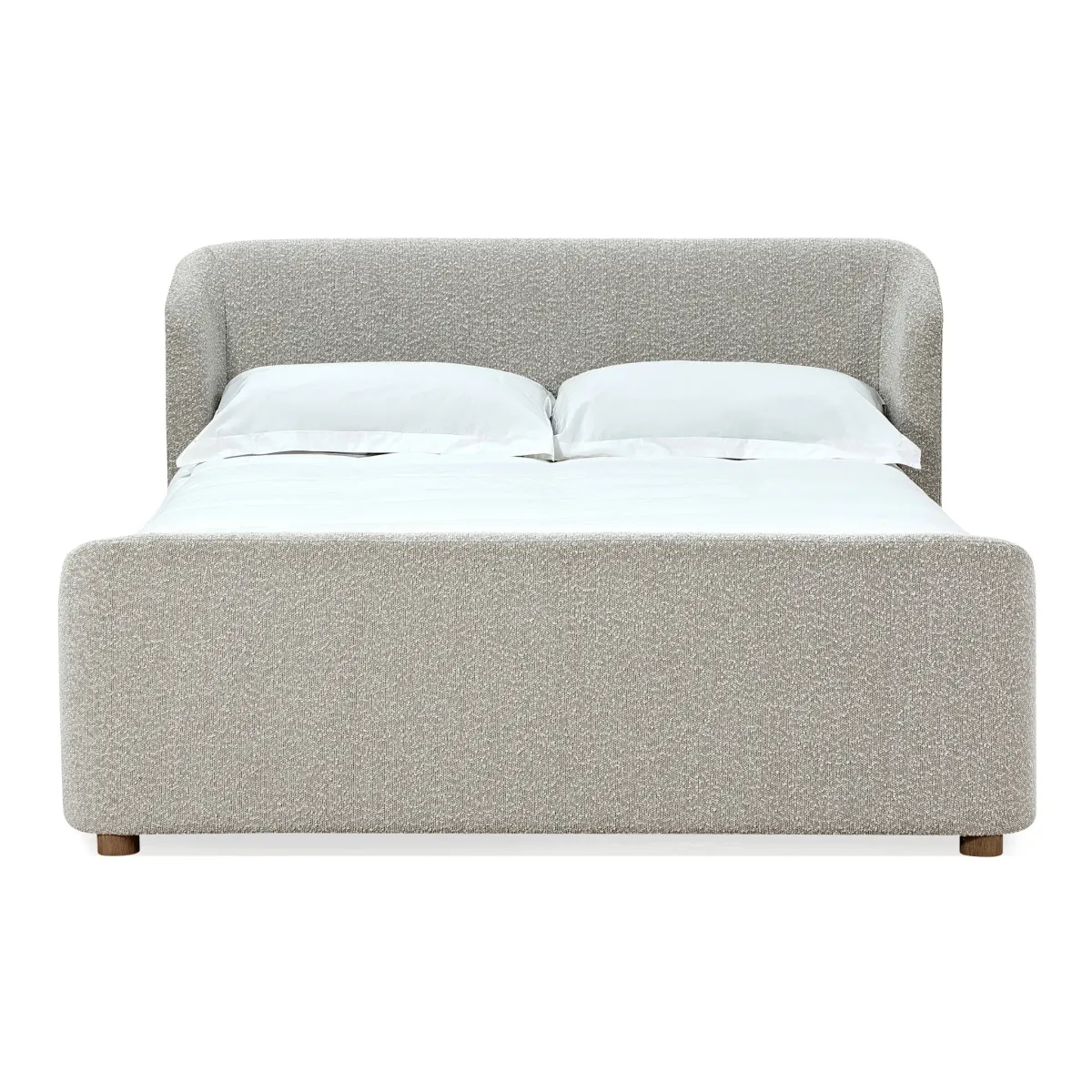 Kiki King-Size Upholstered Platform Bed In Cotton Ball Boucle