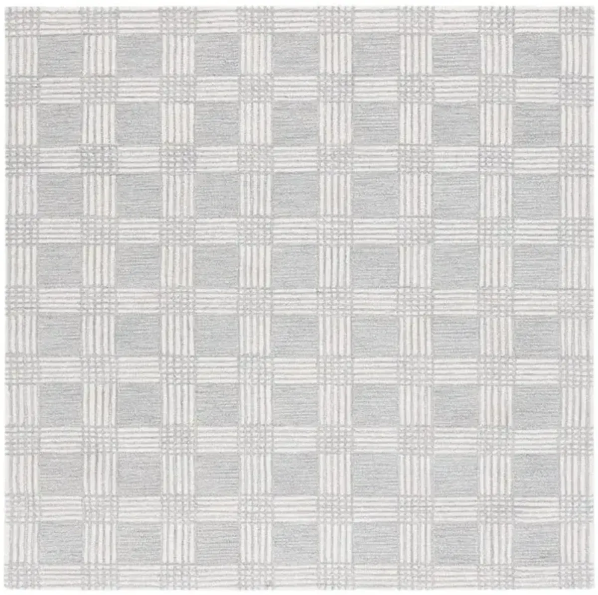 EBONY 358 CHECKERED Grey  6' X 6' Square Square Rug