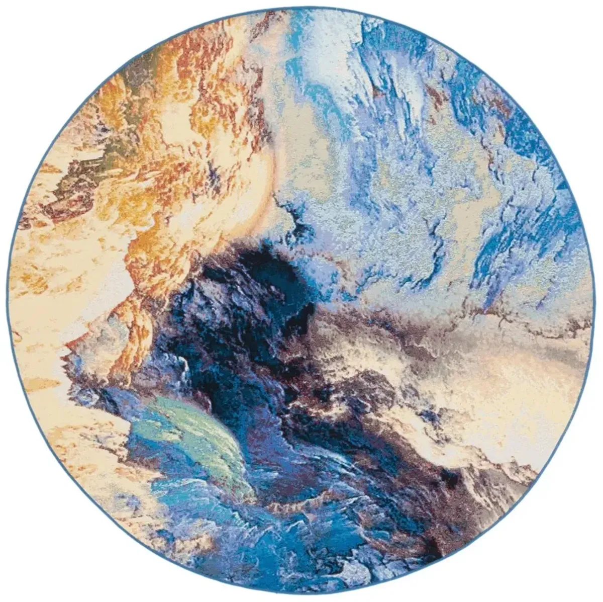 BARBADOS 540 Blue 6'-6' X 6'-6' Round Round Rug