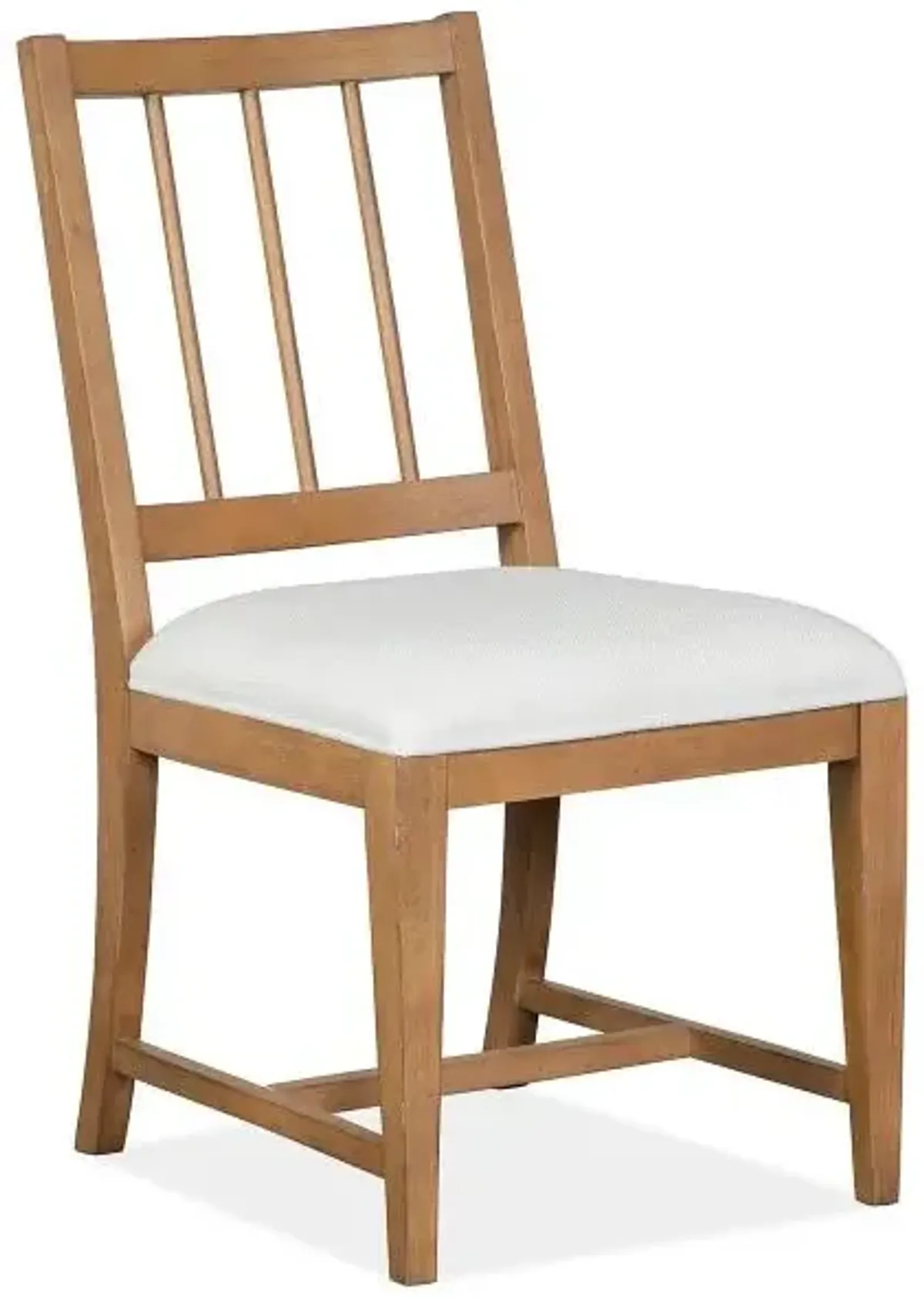 Dining Side Chair w/White Upholstered Seat