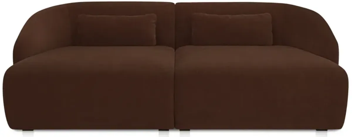 Amelia Double Chaise Modular Sectional Chestnut