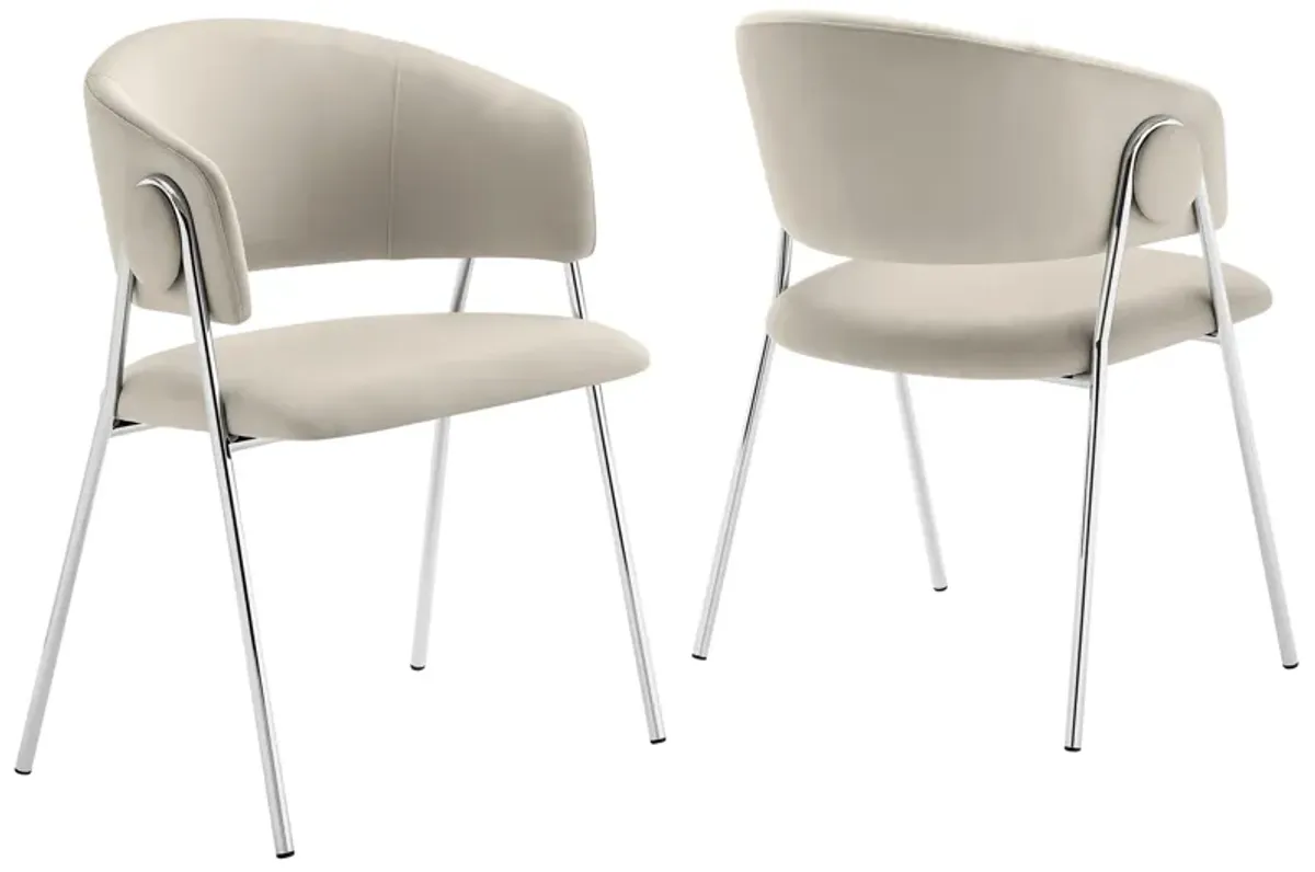 Nella Upholstered Performance Velvet Dining Chair Set of 2 by Modway