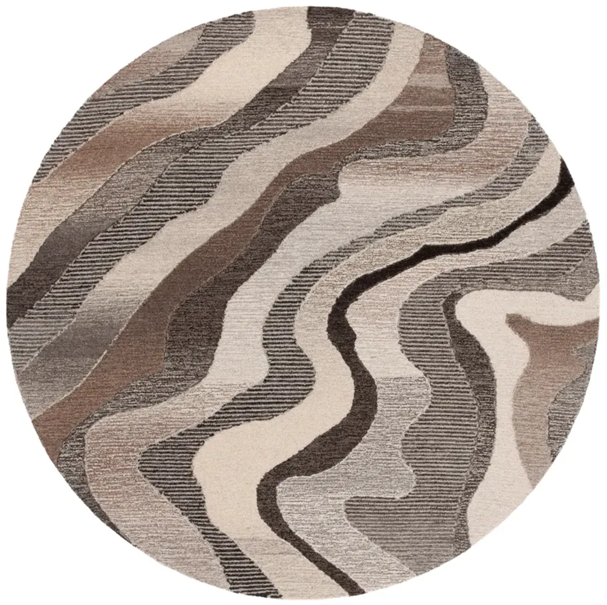 EBONY Hand Tufted 6' x 6' Round area rug