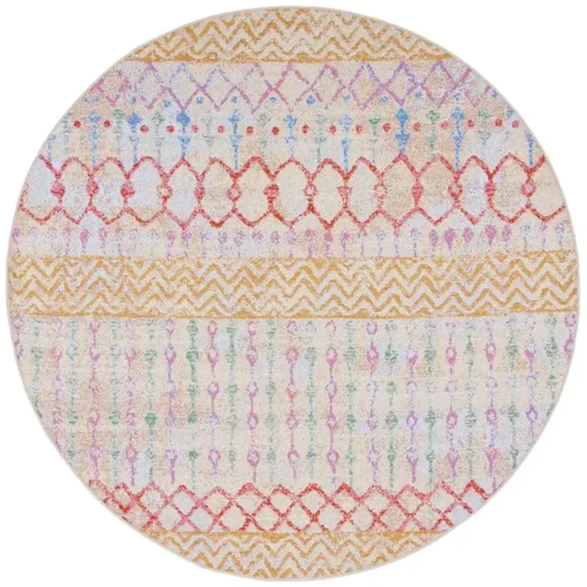 SUMMER 497 Multi 6'-7' X 6'-7' Round Round Rug