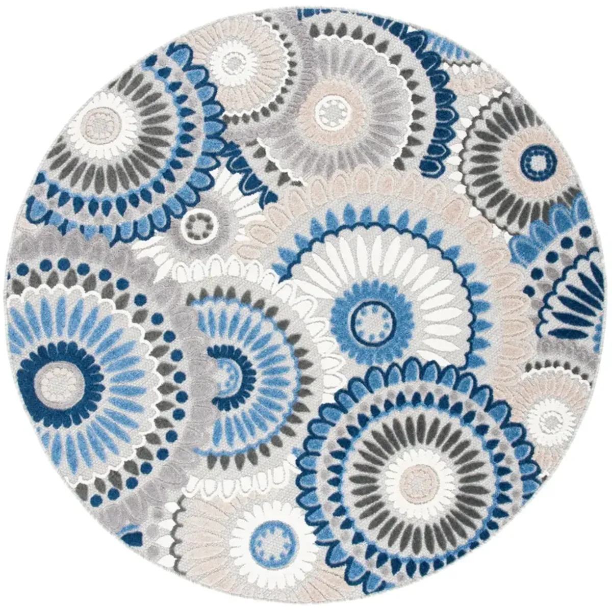 CABANA 382 GREY  5'-3' x 5'-3' Round Round Rug