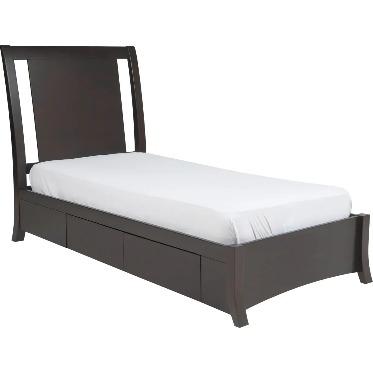 Nevis Twin-Size Low Profile Storage Bed In Espresso