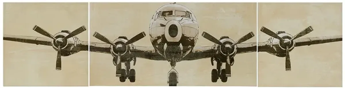 Intelligent Design Flight Time Grey Triptych 3-piece Canvas Wall Art Set