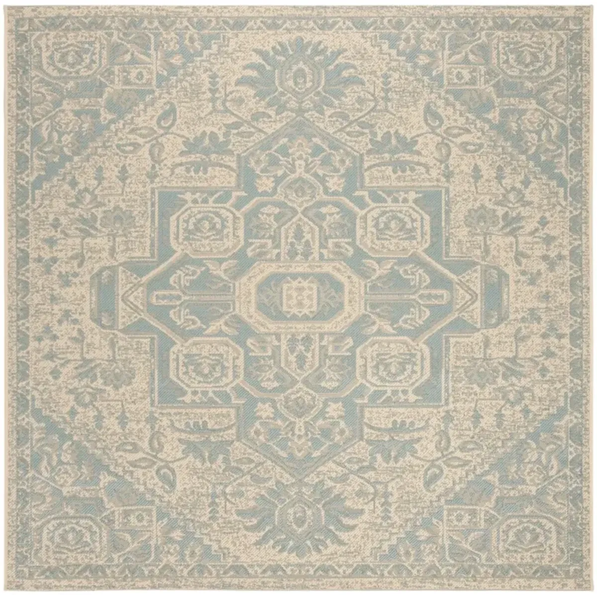 BEACH HOUSE 138 Blue 4' X 4' Square Square Rug