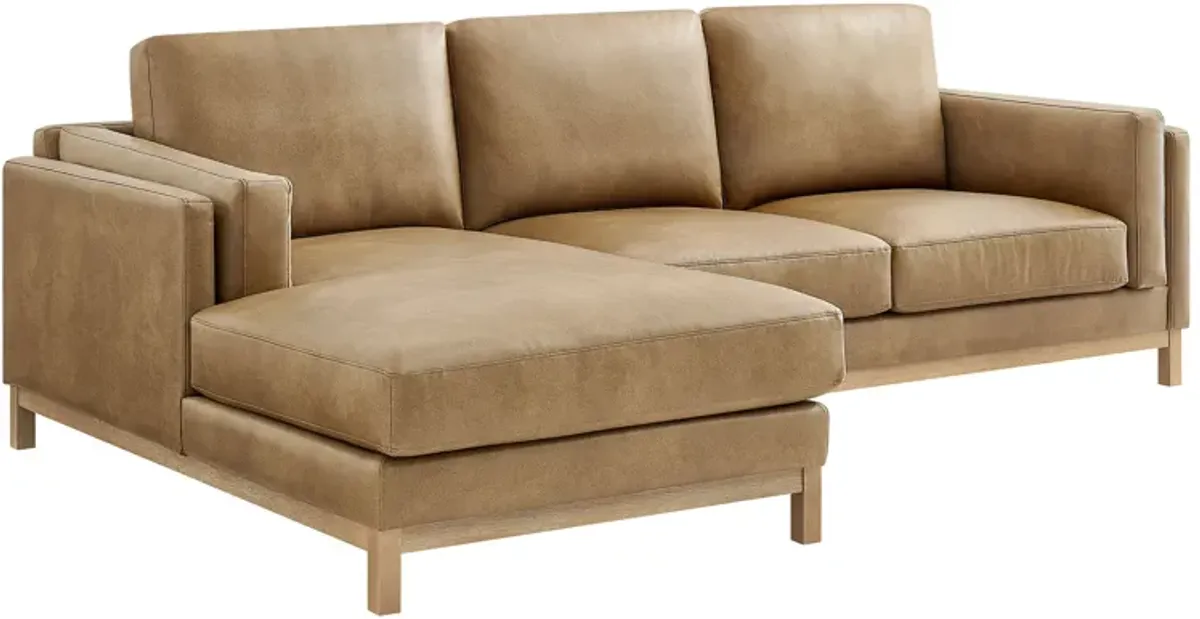 Roscoe Left-Facing Vegan Leather Sectional Sofa with Chaise