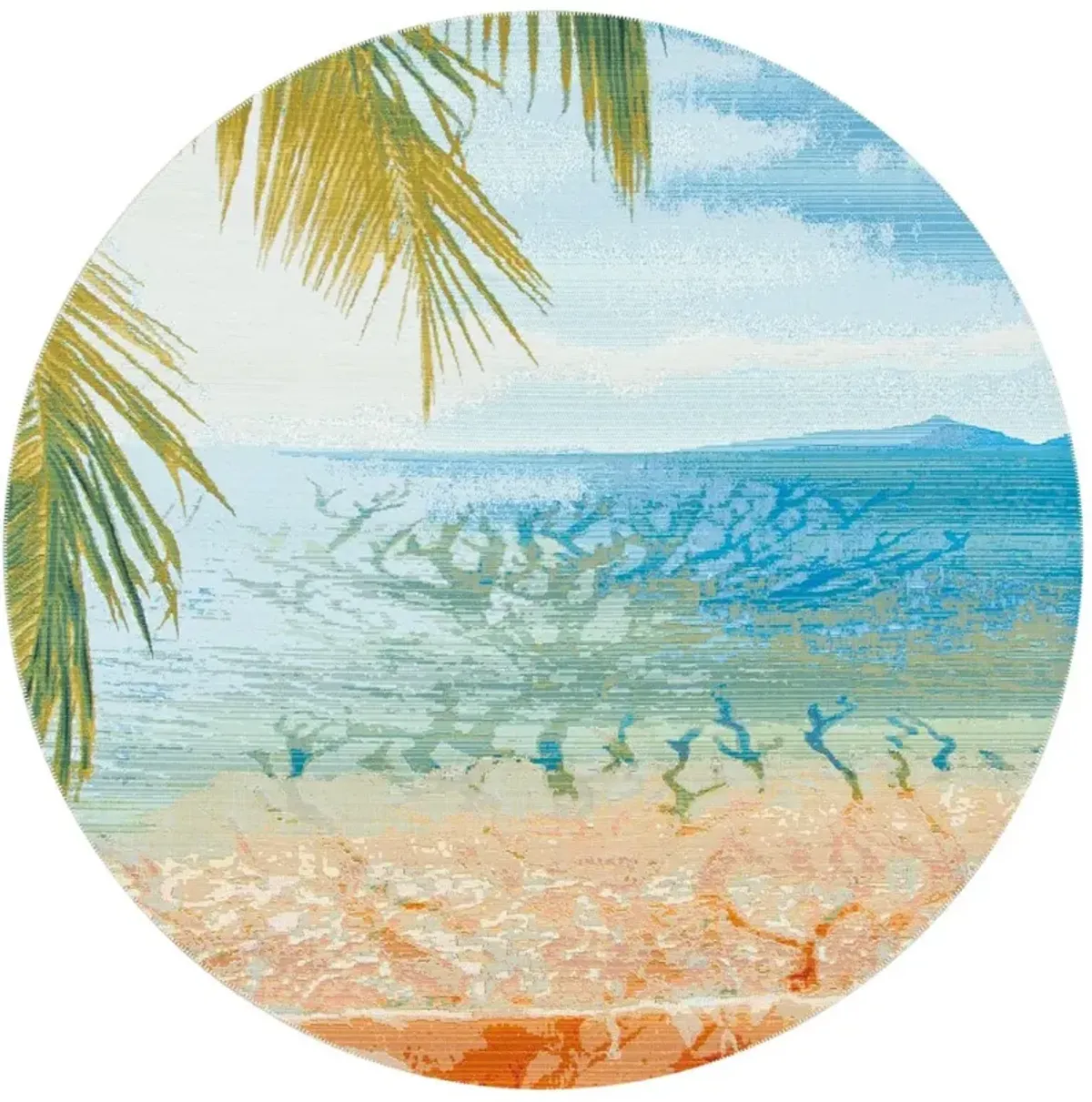 BARBADOS 515 Blue 6'-6' X 6'-6' Round Round Rug