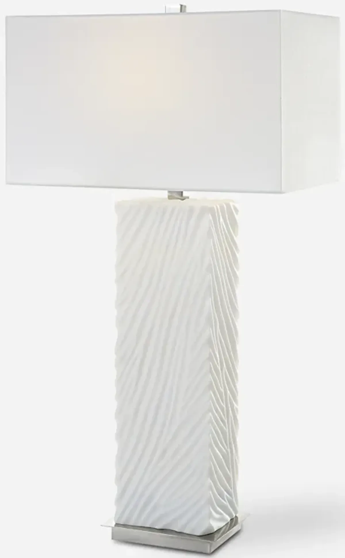 Pillar White Marble Table Lamp