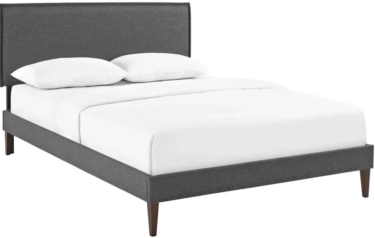 Camille Fabric Full Platform Bed with Squared Tapered Legs by Modway