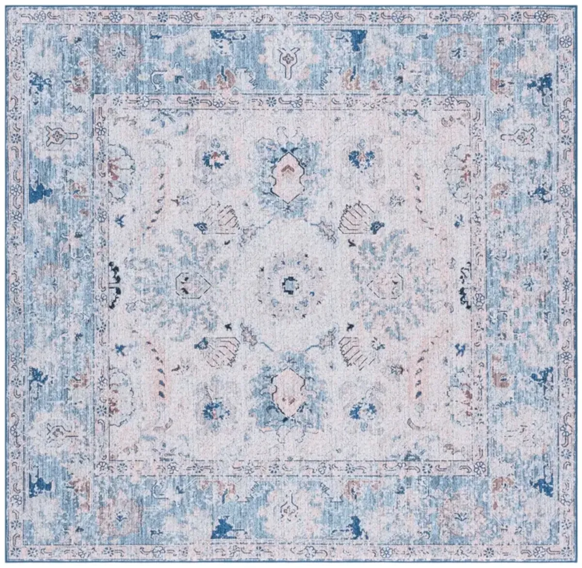 TUCSON 908 BLUE  6' x 6' Square Square Rug