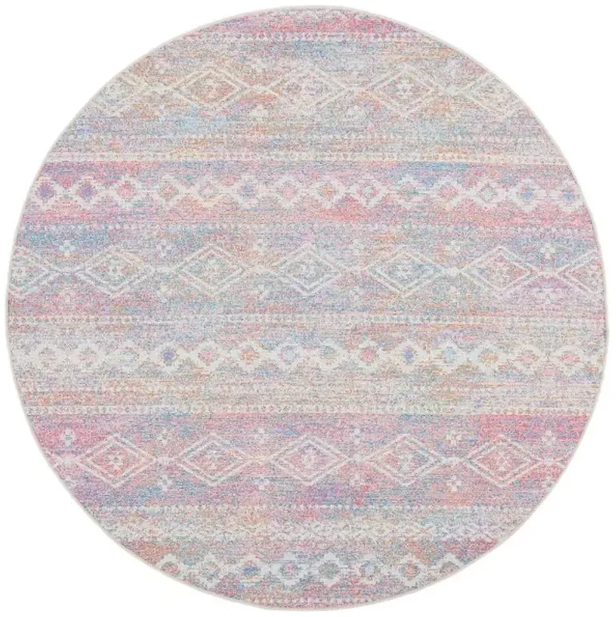SUMMER 498 Pink  6'-7' X 6'-7' Round Round Rug